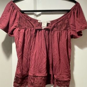 Magenta Off The Shoulder Blouse